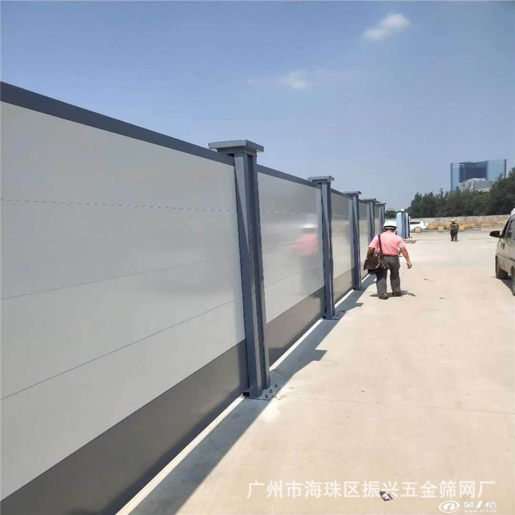 广州A1施工围挡 装配式围墙防护栏 工字钢钢板围挡钢结构围墙