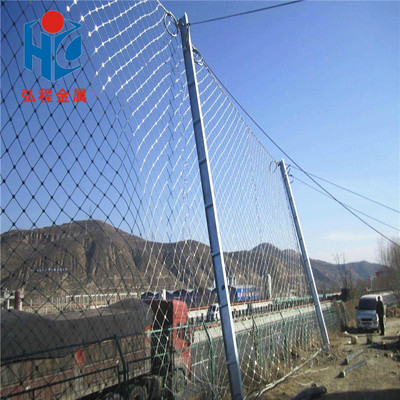 SNS边坡柔性防护网包裹山体柔性边坡钢丝绳网山体绿化边坡挂网