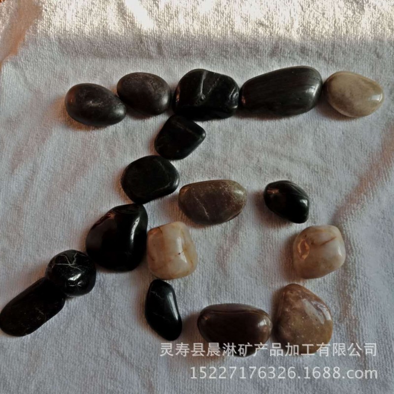 厂家供应黑色抛光鹅卵石雨花石园林小区道路装饰用欢迎选购