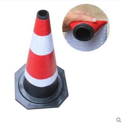 90CM橡胶新款方锥反光警示红锥高速专用路锥90高橡胶路锥方锥