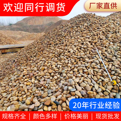 球石 厂家批发工程铺路园林造景杂色鹅卵石污水处理滤料黄白石头