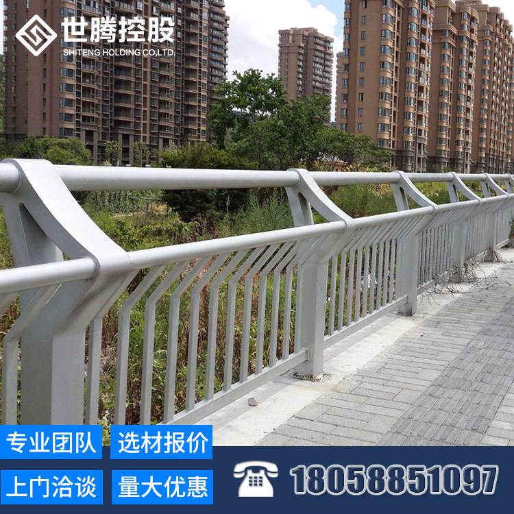 世腾 温州河道观景区桥梁栏杆定制 热镀锌隔离栏防撞道路桥梁护栏