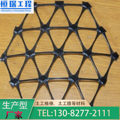 多向三角形土工格栅路基增强铺设道路工程用多向塑料拉伸土工格栅