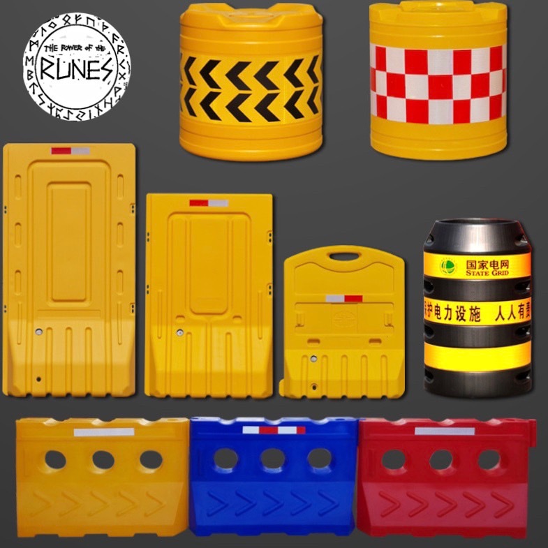 全新料三孔水马滚塑水马市政注水围栏围挡移动护栏隔离墩防撞桶