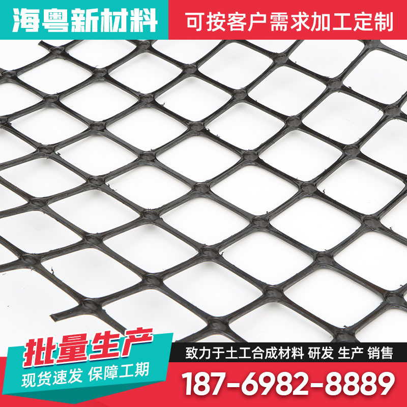 塑料土工格栅 阻燃双向拉伸加筋塑料土工格栅 路基用塑料土工格栅