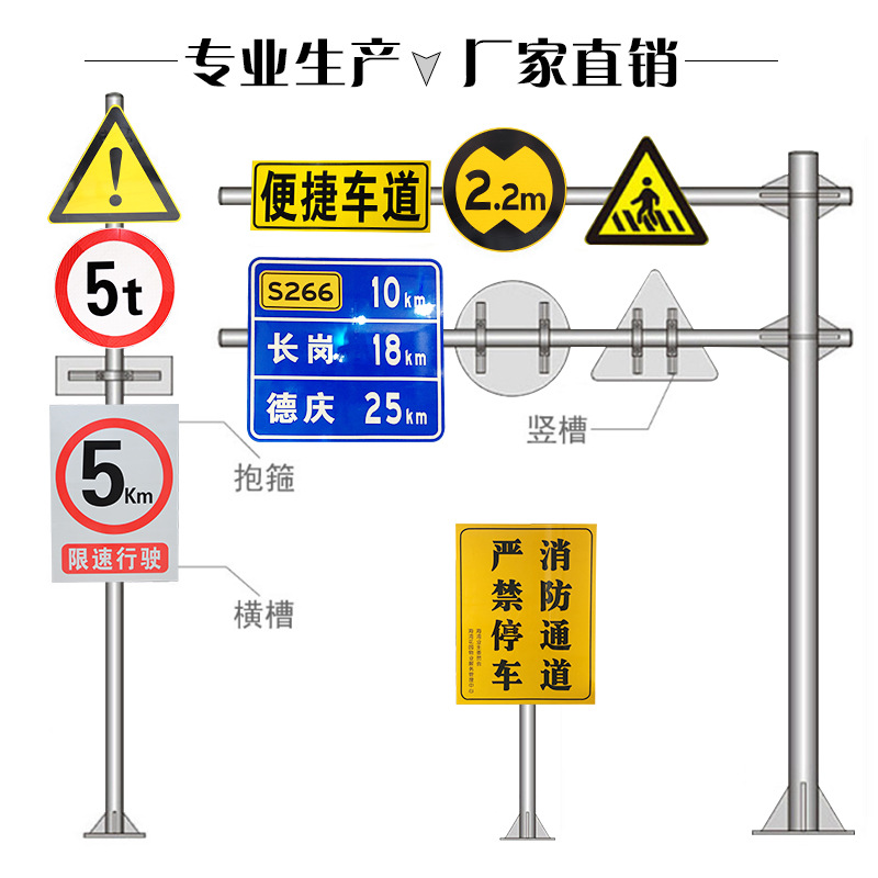 交通标志牌道路指示牌限速限高标牌路标警示牌路牌反光标识牌定制