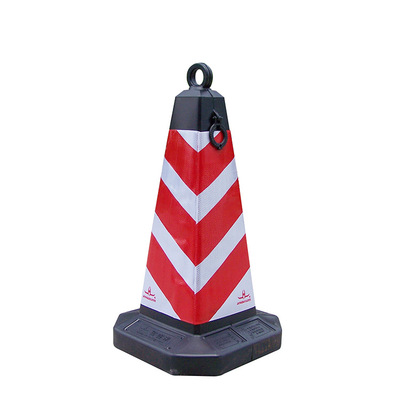 警客来 路锥 耐撞击680提环方尖碑 PE覆膜贴护交通安全提环方尖碑