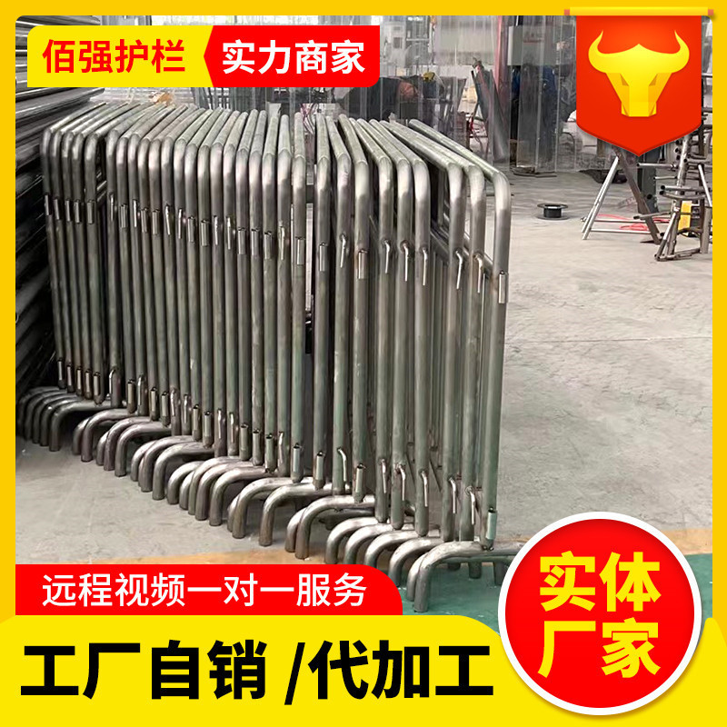 铁马护栏山东 道路隔离栏 商场学校地铁加厚护栏 不锈钢铁马护栏