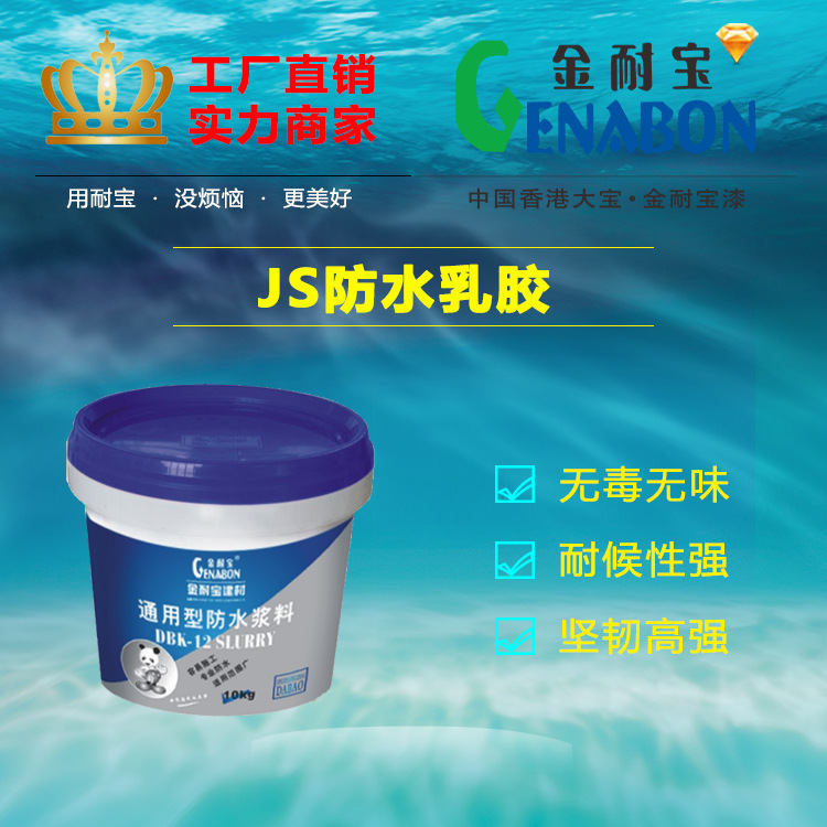 大宝金耐宝厨房防水防潮工程水泥基聚合物防水胶泥 墙面JS防水剂