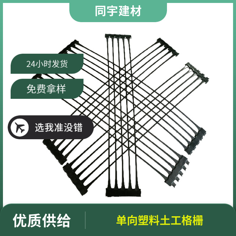 单向塑料土工格栅 挡土墙公路铁路用PP单向聚丙烯塑料土工 格栅