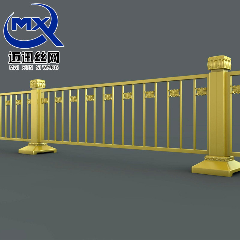 黄金护栏金色莲花马路防撞栏杆天安门城市交通市政隔离道路防护栏