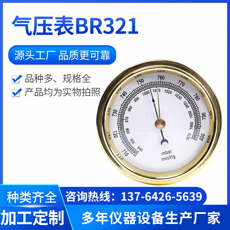 气压表BR321真空大气压表空盒气压表高精度气压表船用大气压表计