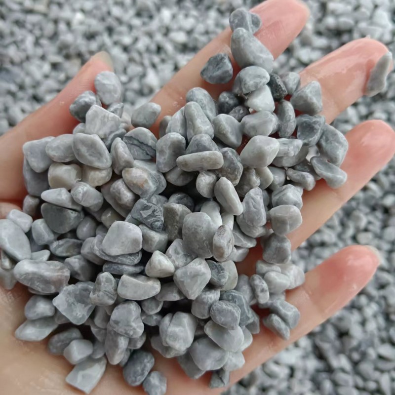 浅灰石子 海浪灰水洗石透水胶黏石骨料 机制水磨石子 灰色洗米石
