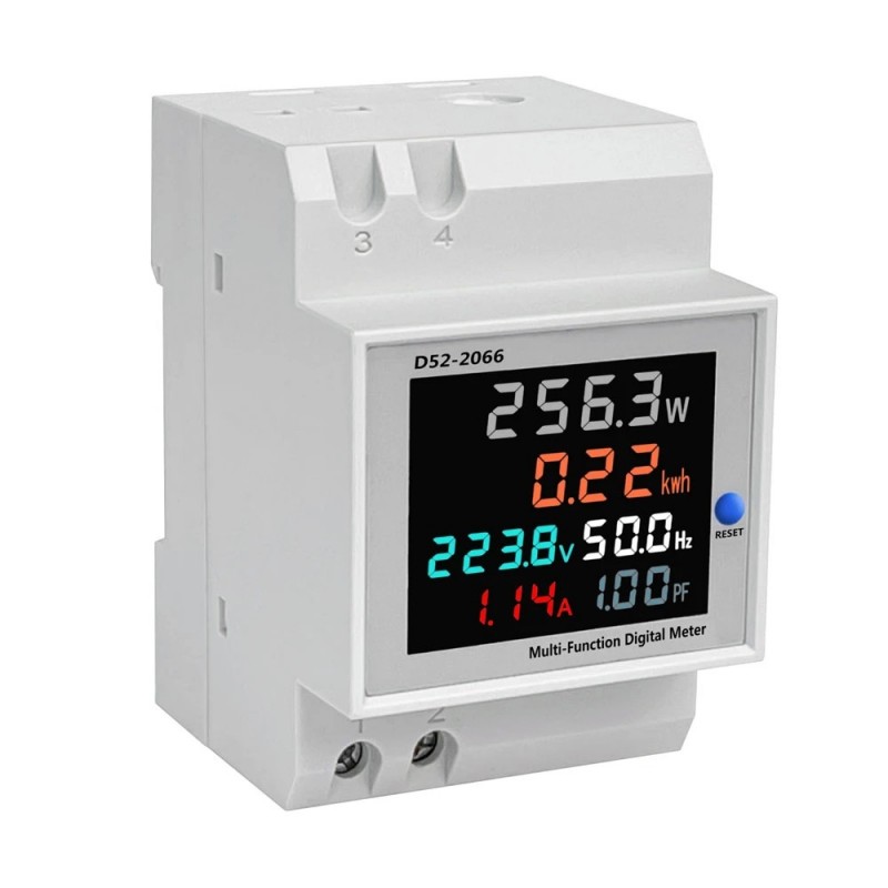 D52-2066电表单相家用智能电度表电压电流功率频率因数表导轨式